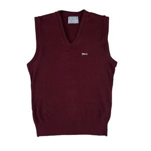 VTG Le Tigre Burgundy‎ V-Neck Pullover Sweater Vest Size. Medium